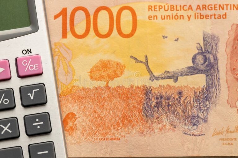 Se calcula el aguinaldo sobre el sueldo bruto o neto en Argentina 7 billete argentino con calculadora y salario