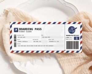 billetes de avion con etiqueta de descuento