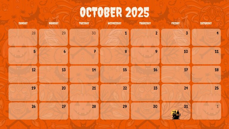 calendario con fechas destacadas y tarjeta naranja