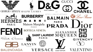 collage de logos de moda femenina moderna