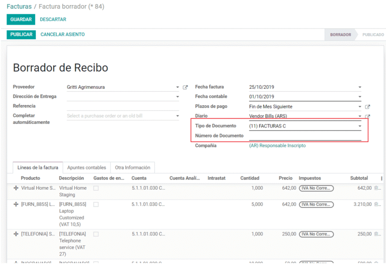 factura c en comercio argentino sencilla