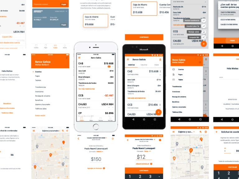 interfaz movil banca digital banco galicia