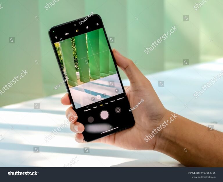 mano sosteniendo telefono con camara abierta