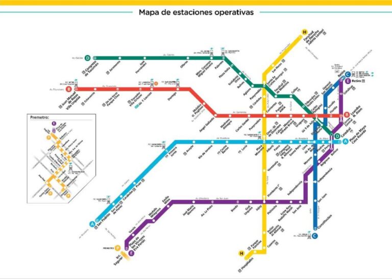 Cómo llego en subte a mi destino fácilmente en Buenos Aires 8 mapa colorido del subte de buenos aires