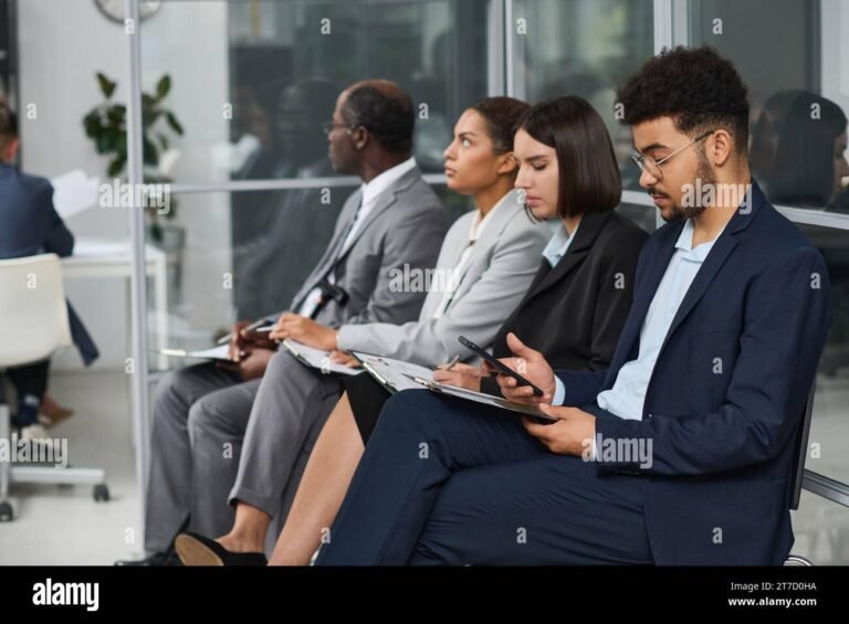 oficina de documentacion con personas haciendo fila