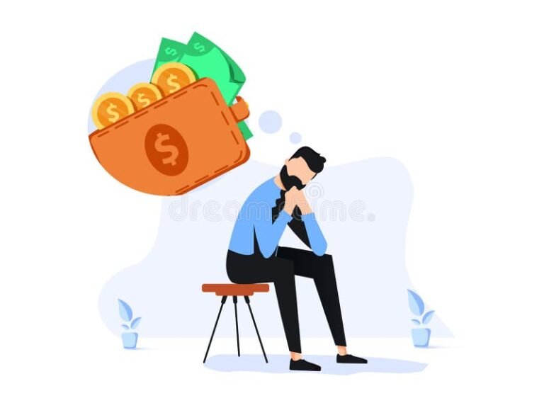 persona pensando con contrato y dinero desempleo