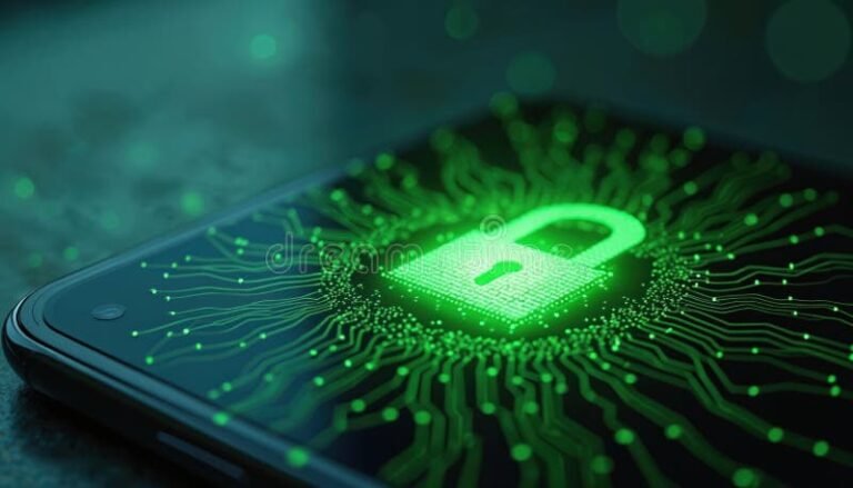 Cómo Poner Contraseña al Celular Para Proteger Tu Información 2 smartphone con candado digital brillante