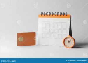 tarjeta de credito con calendario marcado