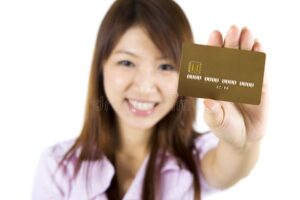 tarjeta de credito con enfoque en fecha
