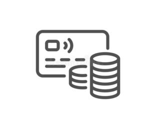 tarjeta de credito con simbolos de dinero