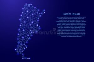 tarjeta visa con mapa de argentina iluminado