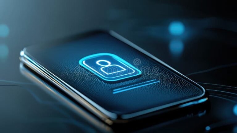 telefono movil con icono de bloqueo visible