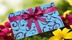 vale de regalo con lazos coloridos